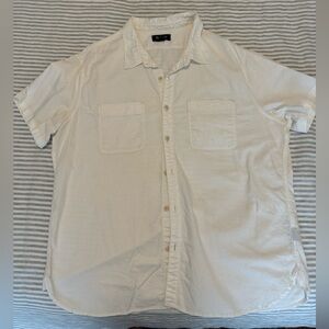 Men’s Short Sleeve Button Down XL Madewell White
